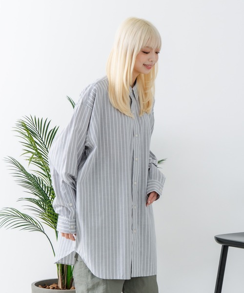 BEVERLY HILLS POLO CLUB(ビバリーヒルズポロクラブ)の「【BEVERLY HILLS POLO CLUB/ビバリーヒルズポロクラブ】BIGシルエット レギュラーカラー ロングスリーブシャツ/長袖シャツ(シャツ/ブラウス・レディース・ダークグリーン/ブラック/オフホワイト/レッド/グレー/ダークブルー/イエロー/グリーン/ブルー・MEDIUM)」の17枚目の写真