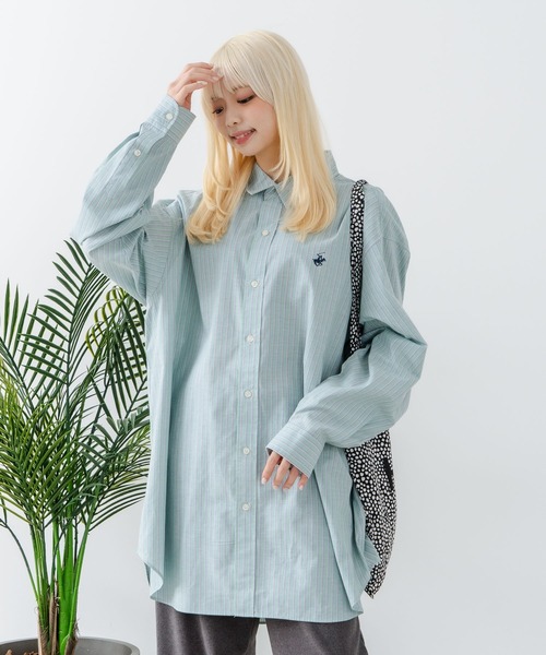 BEVERLY HILLS POLO CLUB(ビバリーヒルズポロクラブ)の「【BEVERLY HILLS POLO CLUB/ビバリーヒルズポロクラブ】BIGシルエット レギュラーカラー ロングスリーブシャツ/長袖シャツ(シャツ/ブラウス・レディース・ダークグリーン/ブラック/オフホワイト/レッド/グレー/ダークブルー/イエロー/グリーン/ブルー・MEDIUM)」の21枚目の写真