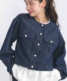 PICCIN | 【セットアップ可能】ボリュームスリーブラメデニムジャケット(デニムジャケット)