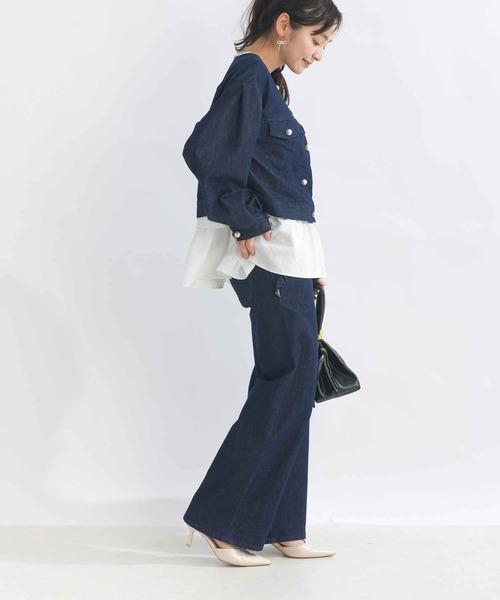 PICCIN(ピッチン)の「【セットアップ可能】ボリュームスリーブラメデニムジャケット(デニムジャケット・レディース・ブルー・L/M)」の9枚目の写真