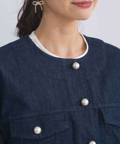 PICCIN(ピッチン)の「【セットアップ可能】ボリュームスリーブラメデニムジャケット(デニムジャケット・レディース・ブルー・L/M)」の11枚目の写真