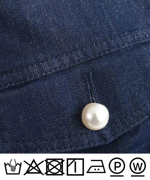 PICCIN(ピッチン)の「【セットアップ可能】ボリュームスリーブラメデニムジャケット(デニムジャケット・レディース・ブルー・L/M)」の16枚目の写真