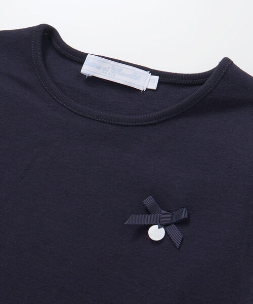 Tartine et Chocolat(タルティーヌエショコラ)の「トーションレース袖フリルTシャツ(90~140cm)(Tシャツ/カットソー・キッズ・ネイビー/パープル・140cm/120cm/130cm/110cm)」の9枚目の写真