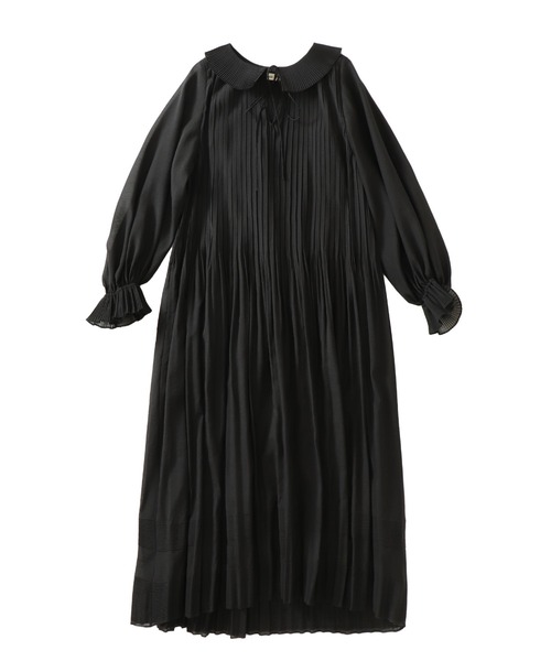 venit(ヴェニット)の「VENIT / organza pleats dress(オーガンジープリーツワンピース VEE-5508-A)(ワンピース・レディース・ブラック・38)」の1枚目の写真
