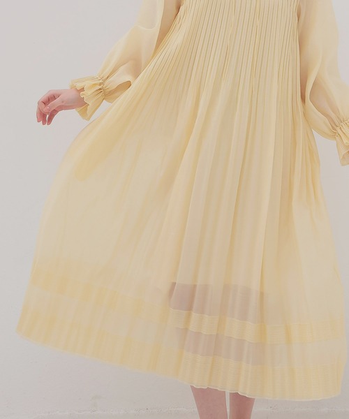 venit(ヴェニット)の「VENIT / organza pleats dress(オーガンジープリーツワンピース VEE-5508-A)(ワンピース・レディース・ブラック・38)」の10枚目の写真
