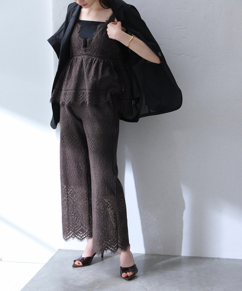 La TOTALITE（ラトータリテ）の「【洗える】ウォッシャブルレースパンツ（その他パンツ・レディース・ホワイト/ブラウン・36/38/40）」の2枚目の写真