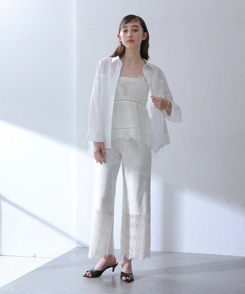 La TOTALITE（ラトータリテ）の「【洗える】ウォッシャブルレースパンツ（その他パンツ・レディース・ホワイト/ブラウン・36/38/40）」の4枚目の写真
