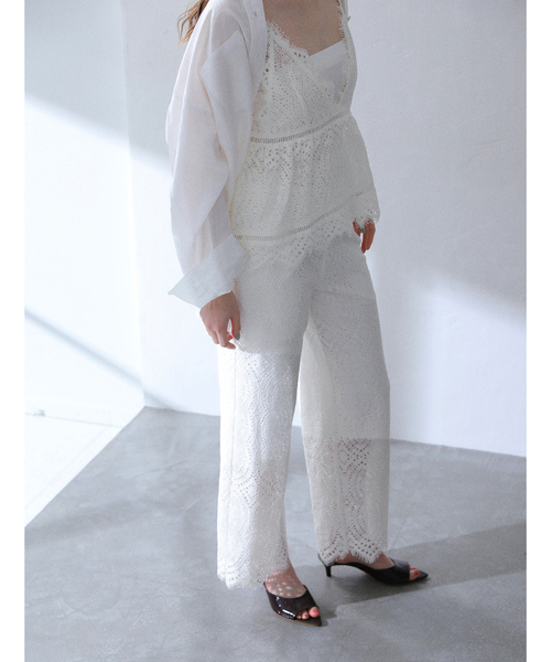 La TOTALITE（ラトータリテ）の「【洗える】ウォッシャブルレースパンツ（その他パンツ・レディース・ホワイト/ブラウン・36/38/40）」の6枚目の写真