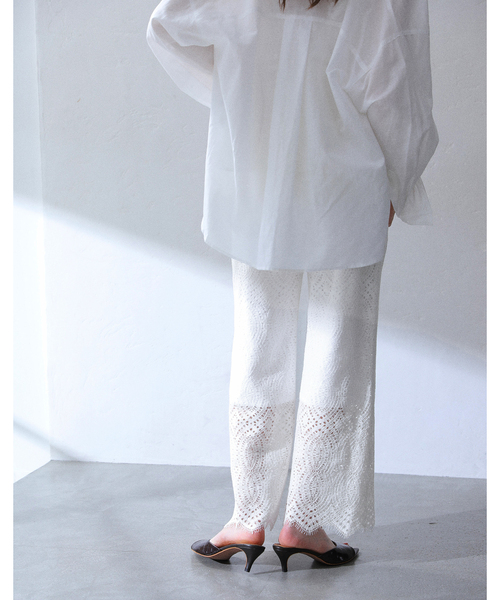 La TOTALITE（ラトータリテ）の「【洗える】ウォッシャブルレースパンツ（その他パンツ・レディース・ホワイト/ブラウン・36/38/40）」の7枚目の写真