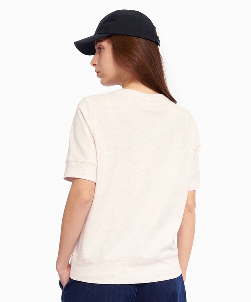tシャツ UVカット 吸水速乾 刺繍ロゴ 袖リブ半袖Tシャツ レディース セール】UVカット 吸水速乾 刺繍ロゴ 袖リブ半袖Tシャツ（T