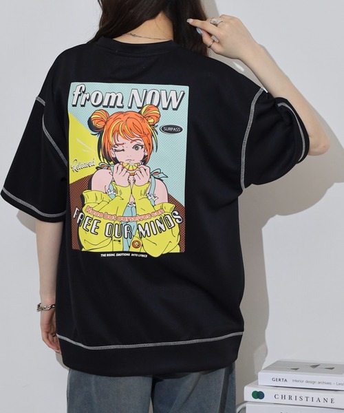 A.T,C in the attic homme（エーティーシーインジアティックオム）の「A.T,C in the attic homme 飾りステッチ プリント/刺繍 半袖Tシャツ（Tシャツ/カットソー・メンズ・ブラック系2/ホワイト系1/ホワイト系2/ブラック系1/ブラック系3/ホワイト系3・M/L）」の6枚目の写真