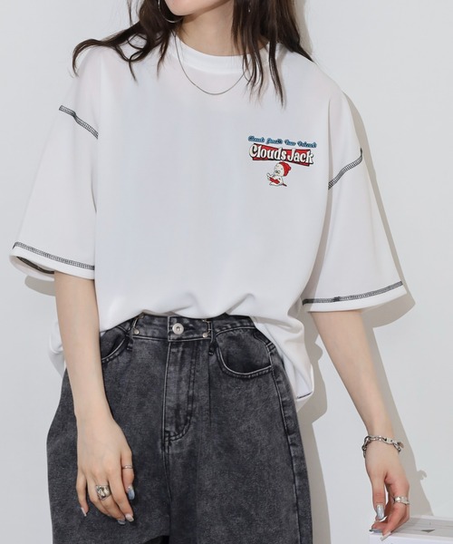 A.T,C in the attic homme（エーティーシーインジアティックオム）の「A.T,C in the attic homme 飾りステッチ プリント/刺繍 半袖Tシャツ（Tシャツ/カットソー・メンズ・ブラック系2/ホワイト系1/ホワイト系2/ブラック系1/ブラック系3/ホワイト系3・M/L）」の13枚目の写真