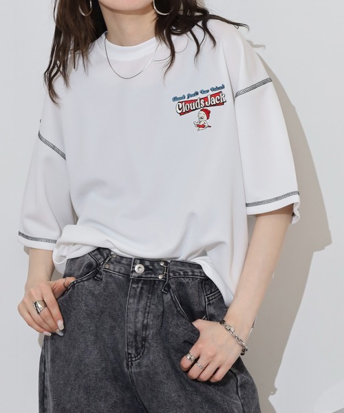 A.T,C in the attic homme（エーティーシーインジアティックオム）の「A.T,C in the attic homme 飾りステッチ プリント/刺繍 半袖Tシャツ（Tシャツ/カットソー・メンズ・ブラック系2/ホワイト系1/ホワイト系2/ブラック系1/ブラック系3/ホワイト系3・M/L）」の14枚目の写真