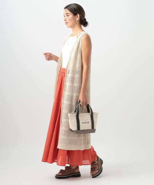 BAYFLOW（ベイフロー）の「[500mlのボトルや長財布も入る]25SヘリンボンロゴトートS（トートバッグ・レディース・ナチュラル・FREE）」の9枚目の写真