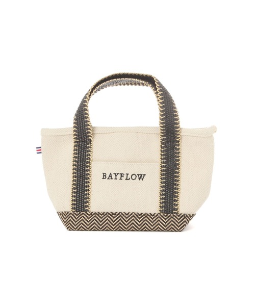 BAYFLOW（ベイフロー）の「[500mlのボトルや長財布も入る]25SヘリンボンロゴトートS（トートバッグ・レディース・ナチュラル・FREE）」の5枚目の写真