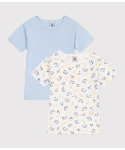 PETIT BATEAU(プチバトー)の「半袖Tシャツ2枚組(インナーウェア/肌着・キッズ・その他1・2YEAR/3YEAR/4YEAR/5YEAR)」の1枚目の写真