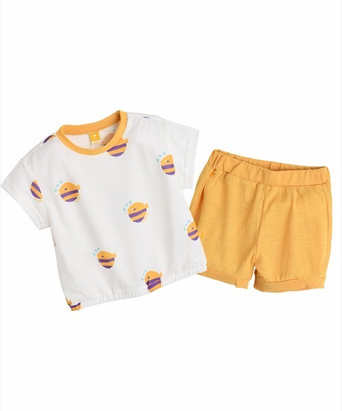 moimoln(モイモルン)の「【セットアップ】マリン半袖トップス&パンツ(セットアップ・キッズ・グリーン/イエロー/ブルー・120cm/110cm/100cm/90cm/80cm)」の3枚目の写真