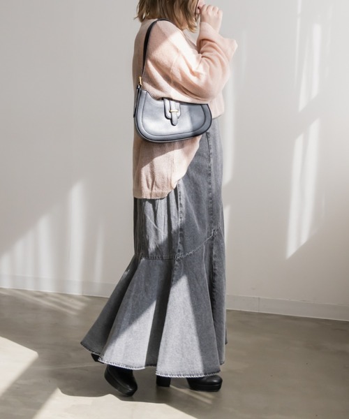 CLETTE(クレット)の「モヘアシアーニット(ニット/セーター・レディース・アイボリー/ピンクベージュ/チャコールグレー・LL/3L/4L)」の21枚目の写真