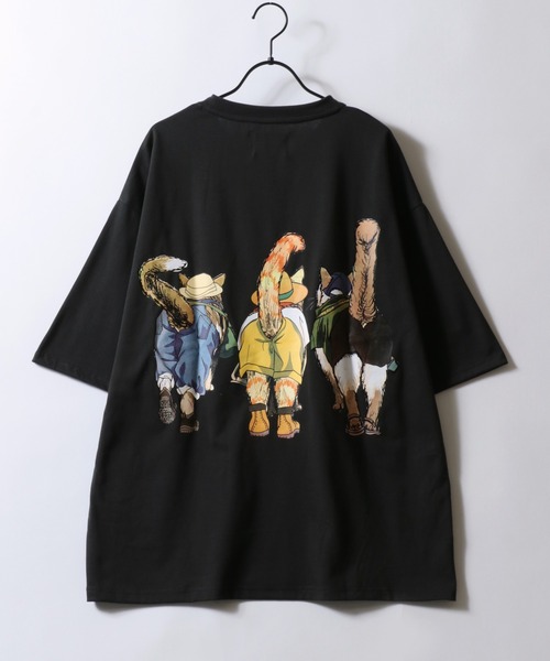 セール】Cat Print T-Shirt/猫 アニマル プリント オーバー