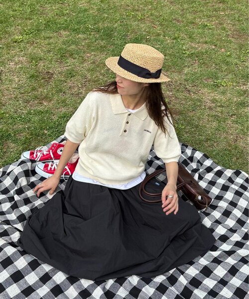 GEVACO(ゲバコ)の「【GEVACO】半袖ニットポロシャツ(ニット/セーター・レディース・アイボリー/ネイビー/レッド・SMALL/MEDIUM/LARGE)」の17枚目の写真