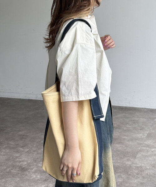 CPCM(シーピーシーエム)の「短丈シャツ(シャツ/ブラウス・レディース・サックスブルー/アイボリー/グリーン/ブラウン/チャコールグレー・FREE)」の9枚目の写真