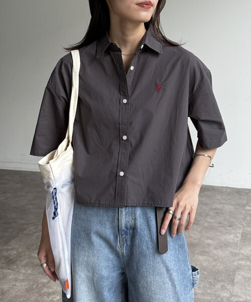 CPCM(シーピーシーエム)の「短丈シャツ(シャツ/ブラウス・レディース・サックスブルー/アイボリー/グリーン/ブラウン/チャコールグレー・FREE)」の12枚目の写真