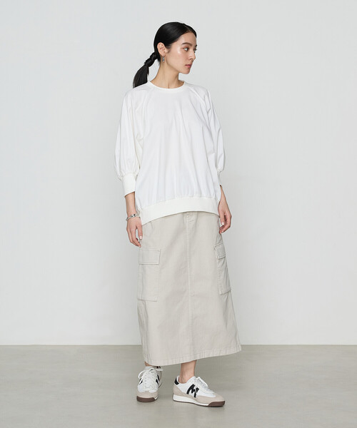 COMME CA（コムサ）の「80ozコットン逆目ツイル ロングスカート（スカート・レディース・ベージュ/グレイッシュベージュ・11号/9号）」の6枚目の写真