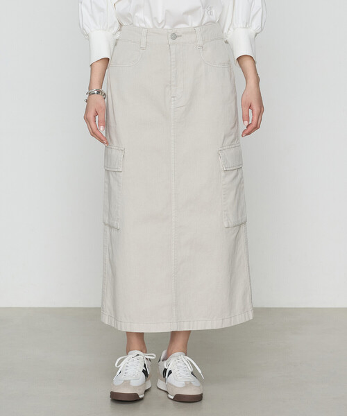 COMME CA（コムサ）の「80ozコットン逆目ツイル ロングスカート（スカート・レディース・ベージュ/グレイッシュベージュ・11号/9号）」の8枚目の写真