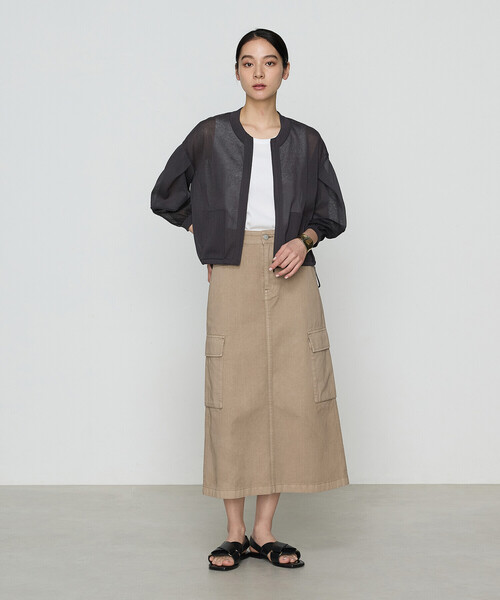 COMME CA（コムサ）の「80ozコットン逆目ツイル ロングスカート（スカート・レディース・ベージュ/グレイッシュベージュ・11号/9号）」の10枚目の写真