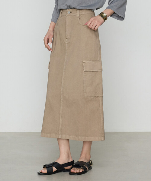 COMME CA（コムサ）の「80ozコットン逆目ツイル ロングスカート（スカート・レディース・ベージュ/グレイッシュベージュ・11号/9号）」の11枚目の写真