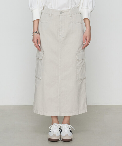 COMME CA（コムサ）の「80ozコットン逆目ツイル ロングスカート（スカート・レディース・ベージュ/グレイッシュベージュ・11号/9号）」の12枚目の写真