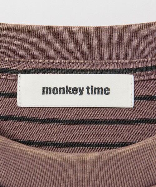 MONKEY TIME（モンキータイム）の「アシッドウォッシュ ボーダー Tシャツ（Tシャツ/カットソー・メンズ・パープル/ブラック・S/M/L/XL）」の17枚目の写真