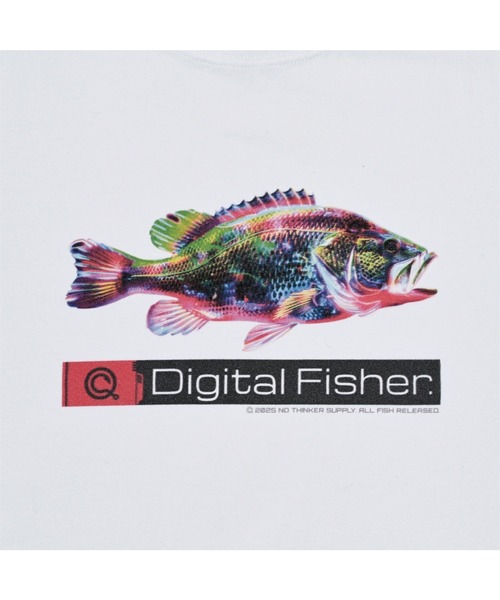 NOTHINKER(ノーシンカー)の「Digital Fisher Long T-shirt(Tシャツ/カットソー・メンズ・ホワイト・LARGE/X-LARGE/MEDIUM/SMALL/XX-LARGE)」の2枚目の写真
