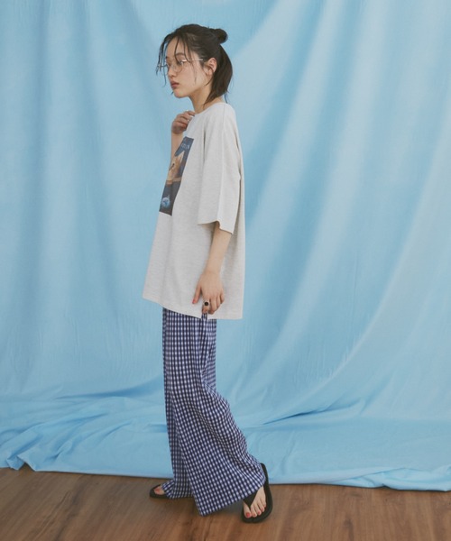 MERLOT（メルロー）の「宇宙ネコプリント BIG T（Tシャツ/カットソー・レディース・ホワイト/ライトグレー・FREE）」の13枚目の写真