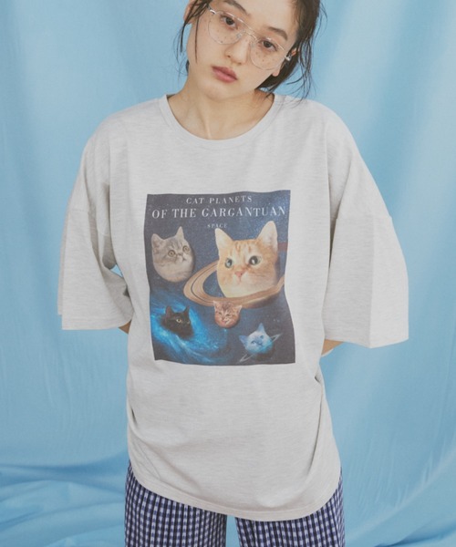 00s 特大 ネコ　キャット　プリント 長袖Tシャツ　ロンT ビッグサイズ 00s 特大 ネコ キャット プリント 長袖Tシャツ ロンT ビッグ