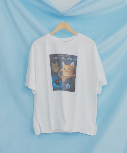 宇宙ネコプリント BIG T（Tシャツ/カットソー）｜MERLOT