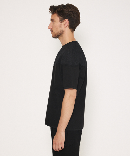 DESIGNWORKS(デザインワークス)の「【ストレッチポンチ】ニット ドッキング Tシャツ(Tシャツ/カットソー・メンズ・ライトグレー/ホワイト/ブラック・46/50/48)」の5枚目の写真