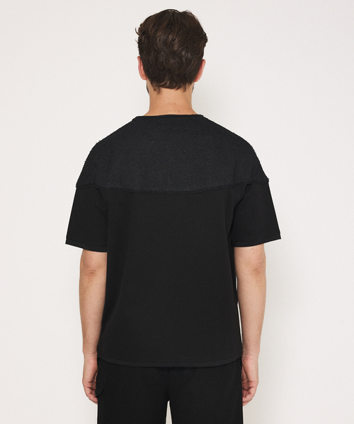 DESIGNWORKS(デザインワークス)の「【ストレッチポンチ】ニット ドッキング Tシャツ(Tシャツ/カットソー・メンズ・ライトグレー/ホワイト/ブラック・46/50/48)」の6枚目の写真