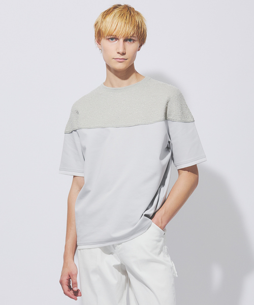 DESIGNWORKS(デザインワークス)の「【ストレッチポンチ】ニット ドッキング Tシャツ(Tシャツ/カットソー・メンズ・ライトグレー/ホワイト/ブラック・46/50/48)」の16枚目の写真