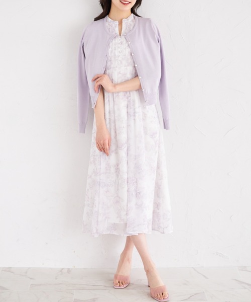 tocco closet(トッコ クローゼット)の「UVカット&接触冷感&ハンドウォッシュ♪超強撚フラワー釦カーディガン(カーディガン/ボレロ・レディース・ラベンダー/レモンイエロー/ネイビー/オフホワイト・M)」の15枚目の写真