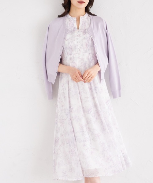 tocco closet(トッコ クローゼット)の「UVカット&接触冷感&ハンドウォッシュ♪超強撚フラワー釦カーディガン(カーディガン/ボレロ・レディース・ラベンダー/レモンイエロー/ネイビー/オフホワイト・M)」の16枚目の写真