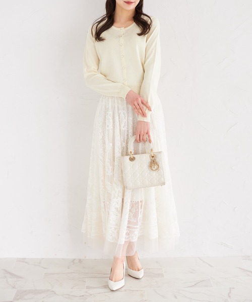 tocco closet(トッコ クローゼット)の「UVカット&接触冷感&ハンドウォッシュ♪超強撚フラワー釦カーディガン(カーディガン/ボレロ・レディース・ラベンダー/レモンイエロー/ネイビー/オフホワイト・M)」の18枚目の写真