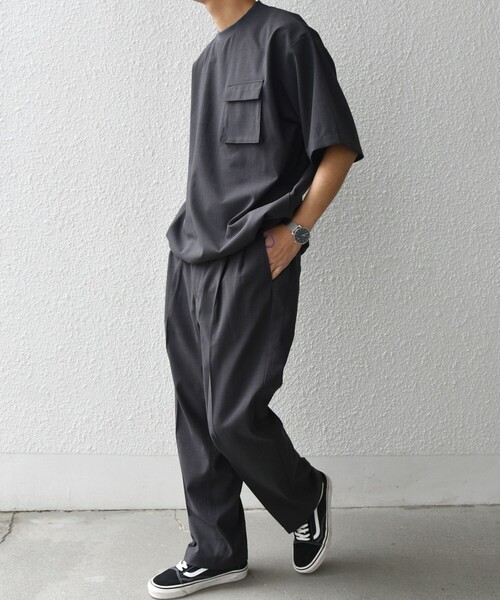 SHIPS any（シップス エニィ）の「SHIPS any:〈通気性/遮熱〉CALCULO サマートロピカル 2タック イージー パンツ(セットアップ対応)◇（その他パンツ・メンズ・ネイビー/ブラック/チャコールグレー・SMALL/MEDIUM/LARGE/X-LARGE）」の5枚目の写真