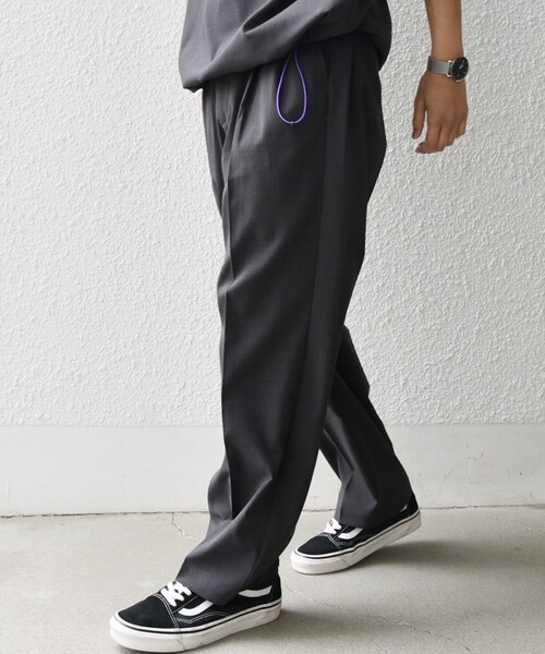 SHIPS any（シップス エニィ）の「SHIPS any:〈通気性/遮熱〉CALCULO サマートロピカル 2タック イージー パンツ(セットアップ対応)◇（その他パンツ・メンズ・ネイビー/ブラック/チャコールグレー・SMALL/MEDIUM/LARGE/X-LARGE）」の7枚目の写真