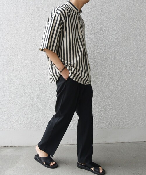 SHIPS any（シップス エニィ）の「SHIPS any:〈通気性/遮熱〉CALCULO サマートロピカル 2タック イージー パンツ(セットアップ対応)◇（その他パンツ・メンズ・ネイビー/ブラック/チャコールグレー・SMALL/MEDIUM/LARGE/X-LARGE）」の10枚目の写真