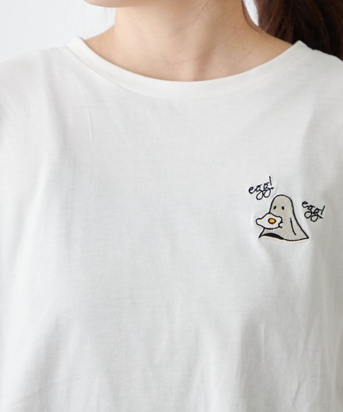 continuer de NICE CLAUP(コンティニューデナイスクラップ)の「おばけプリントBIGT(Tシャツ/カットソー・レディース・オフホワイト/ブルー/ピンク/スミクロ・FREE)」の18枚目の写真