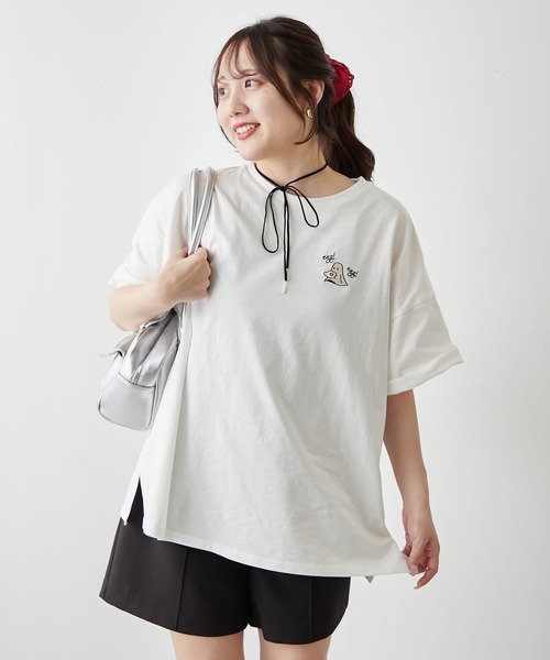continuer de NICE CLAUP(コンティニューデナイスクラップ)の「おばけプリントBIGT(Tシャツ/カットソー・レディース・オフホワイト/ブルー/ピンク/スミクロ・FREE)」の22枚目の写真