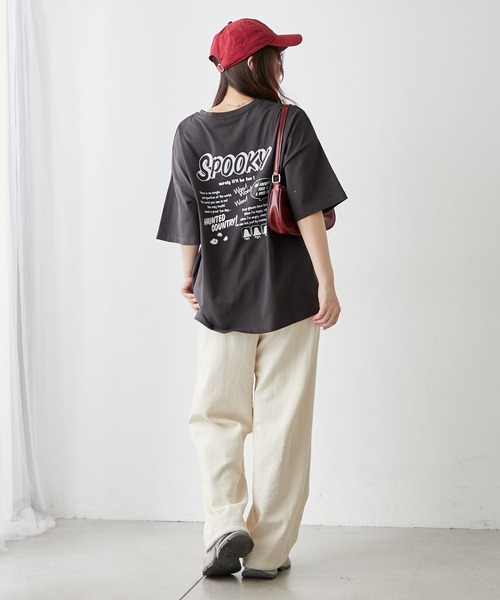 continuer de NICE CLAUP(コンティニューデナイスクラップ)の「おばけプリントBIGT(Tシャツ/カットソー・レディース・オフホワイト/ブルー/ピンク/スミクロ・FREE)」の13枚目の写真