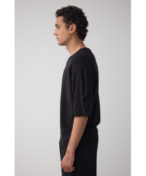 AZUL by moussy(アズールバイマウジー)の「ベーシックガーター5分袖ニット(ニット/セーター・メンズ・グリーン/ブラック/ライトグレー・MEDIUM/LARGE)」の8枚目の写真