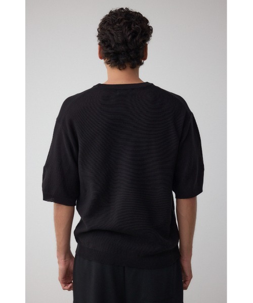 AZUL by moussy(アズールバイマウジー)の「ベーシックガーター5分袖ニット(ニット/セーター・メンズ・グリーン/ブラック/ライトグレー・MEDIUM/LARGE)」の9枚目の写真